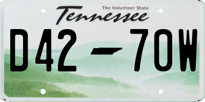 TN license plate D4270W
