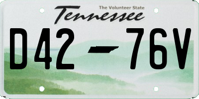 TN license plate D4276V