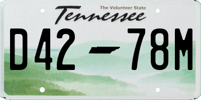 TN license plate D4278M