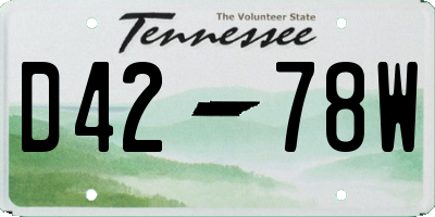 TN license plate D4278W