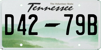 TN license plate D4279B