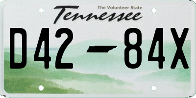 TN license plate D4284X