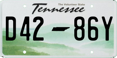 TN license plate D4286Y