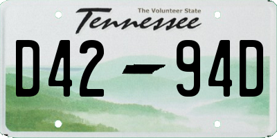 TN license plate D4294D