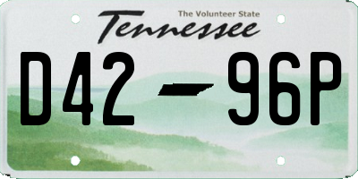 TN license plate D4296P
