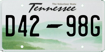 TN license plate D4298G
