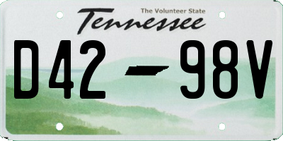 TN license plate D4298V
