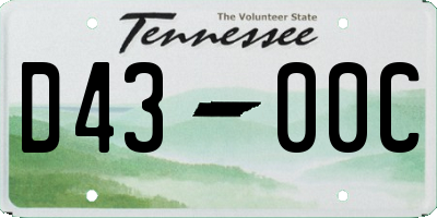 TN license plate D4300C