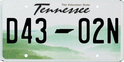 TN license plate D4302N