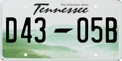 TN license plate D4305B