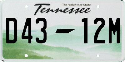 TN license plate D4312M