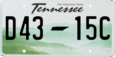 TN license plate D4315C