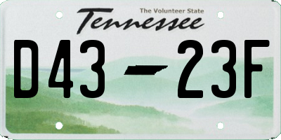 TN license plate D4323F