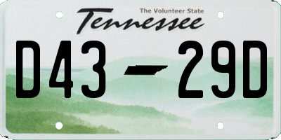 TN license plate D4329D