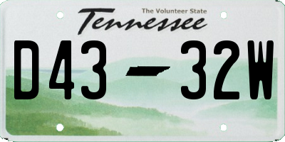 TN license plate D4332W