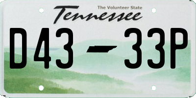 TN license plate D4333P
