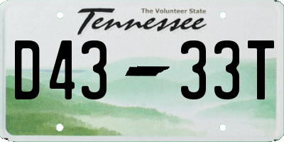 TN license plate D4333T