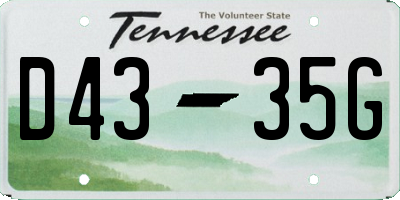 TN license plate D4335G