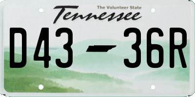 TN license plate D4336R
