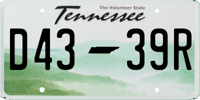 TN license plate D4339R