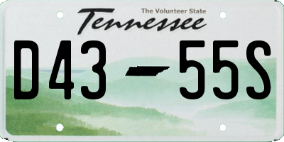 TN license plate D4355S