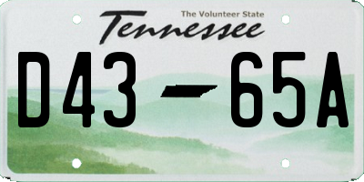 TN license plate D4365A