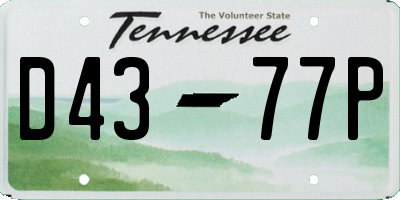 TN license plate D4377P