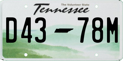 TN license plate D4378M
