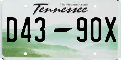 TN license plate D4390X