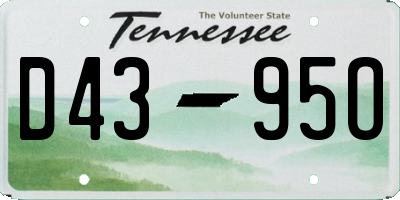 TN license plate D4395O