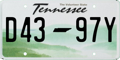 TN license plate D4397Y