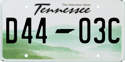 TN license plate D4403C