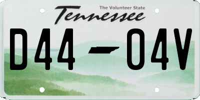 TN license plate D4404V