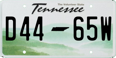 TN license plate D4465W