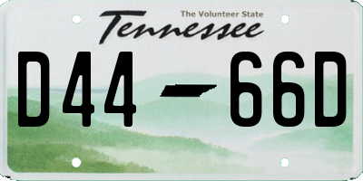 TN license plate D4466D
