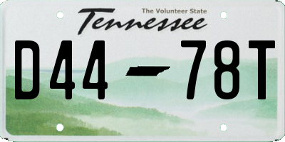 TN license plate D4478T