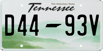 TN license plate D4493V