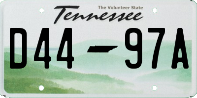 TN license plate D4497A