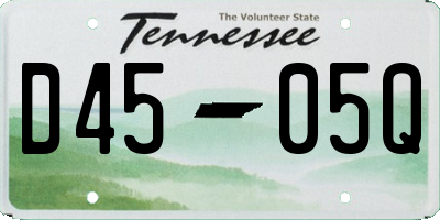 TN license plate D4505Q