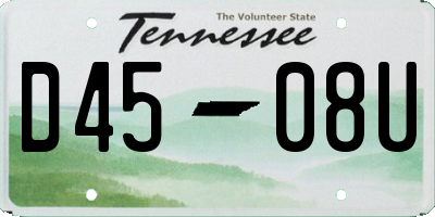 TN license plate D4508U