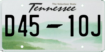 TN license plate D4510J