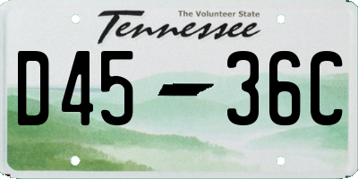 TN license plate D4536C