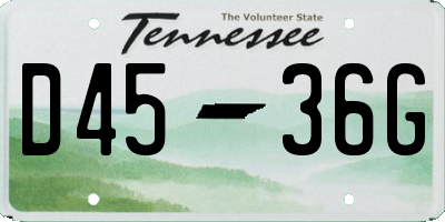 TN license plate D4536G