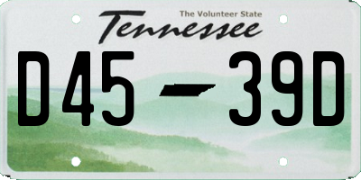 TN license plate D4539D