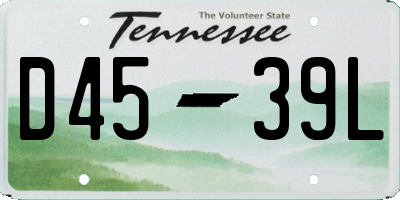 TN license plate D4539L