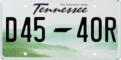 TN license plate D4540R