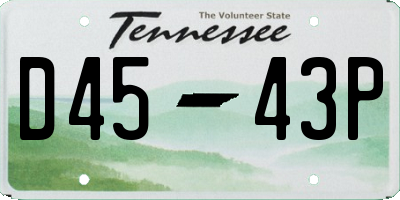 TN license plate D4543P