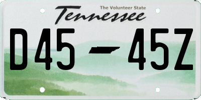 TN license plate D4545Z