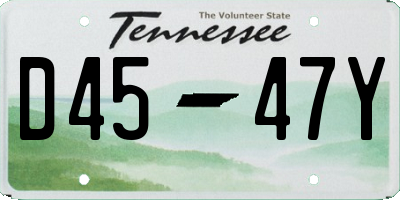 TN license plate D4547Y