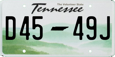 TN license plate D4549J